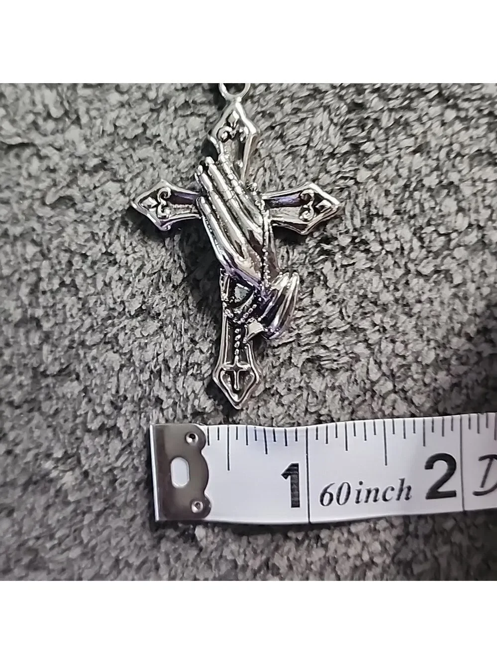 Silvertone Cross Pendant Necklace